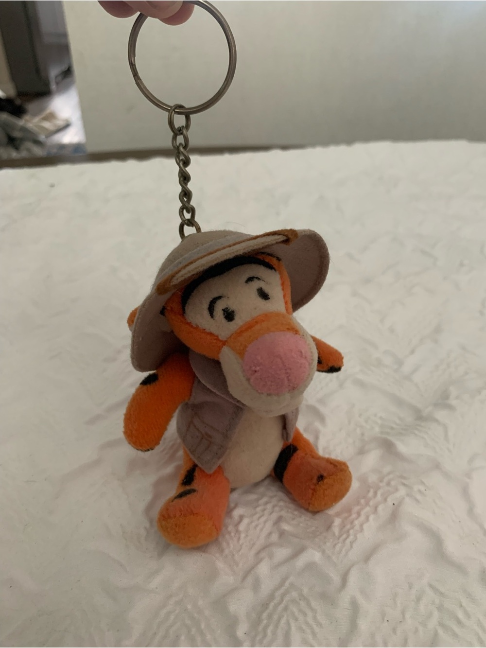 Vintage Disney Parks Exclusive Safari Tigger Plush Keychain 4.5"